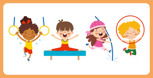 儿童欢乐进行体操运动