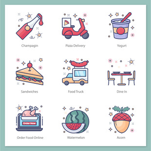 多彩生活用品图标集合