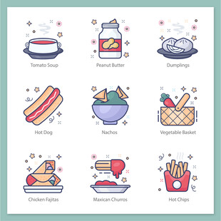 可爱食物图标集合