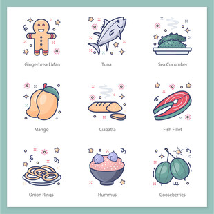 可爱食物图标集合