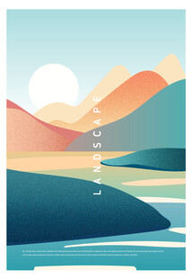 山间日落静谧风景图