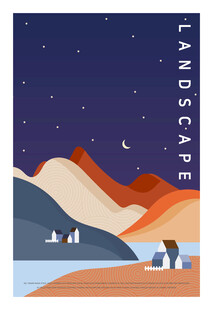 夜晚山间露营风景