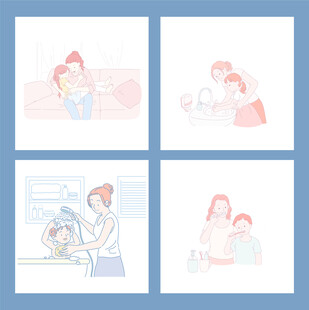 母亲日常温馨亲子互动画面