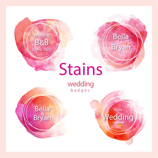 水彩污渍图案设计素材