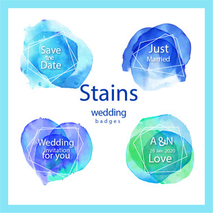 水彩污渍图案设计素材