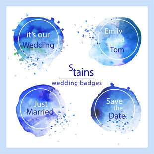 婚礼徽章设计模板