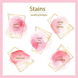 粉色水彩污渍装饰图案