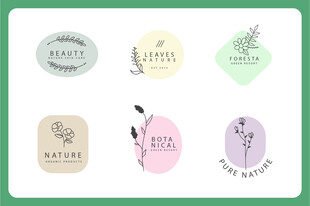 多彩手绘风格标签设计