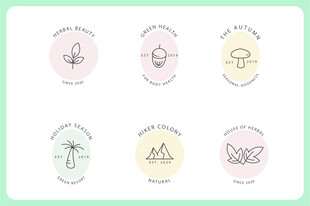 可爱手绘植物图标集合