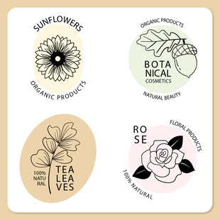 简约花卉图案设计素材