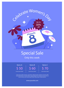 三八妇女节促销海报