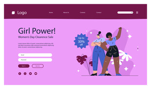 女性力量主题网页界面设计