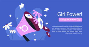 女孩力量主题插画