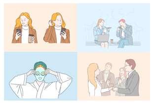 多样场景下的人物互动瞬间