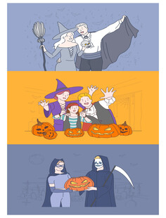 万圣节奇幻角色插画