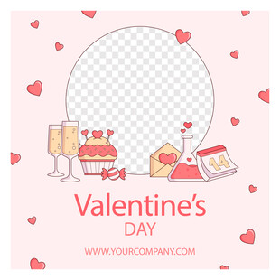 情人节浪漫元素插画