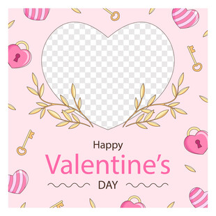 情人节心形相框设计图