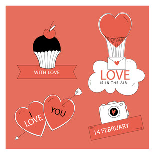 情人节浪漫元素插画