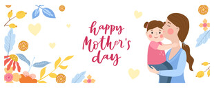 母亲节温馨母女相拥画面