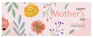 母亲节花卉贺卡设计