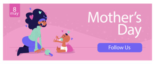 母亲节温馨场景插画