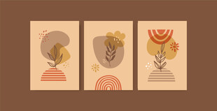 复古风格花卉人物装饰画