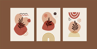 抽象几何图案装饰画组合