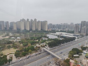 城市俯瞰 高楼与道路景观
