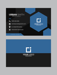 现代简约风几何图案名片