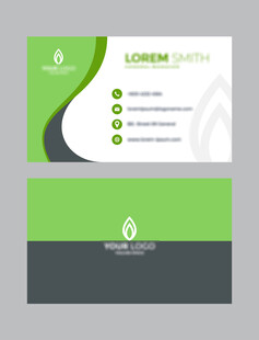 简约绿灰配色商务名片设计