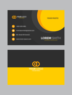 黑黄配色简约商务名片