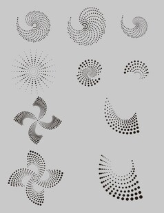 几何螺旋风车图案设计元素