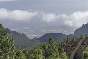 山间云雾缭绕的秀丽景致