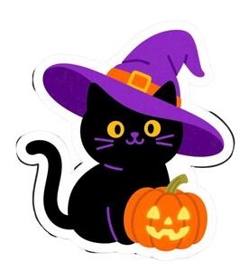 黑猫戴帽伴南瓜