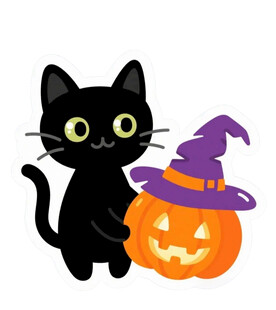 黑猫与南瓜灯的魔法组合