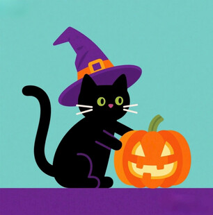 黑猫女巫与南瓜灯