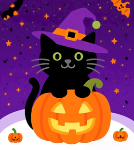 黑猫女巫与南瓜灯