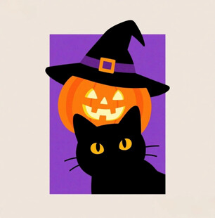 黑猫女巫与南瓜灯