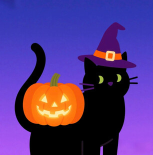 黑猫与南瓜的万圣元素