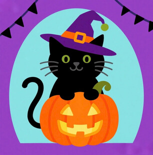 黑猫女巫与南瓜灯