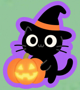 万圣节黑猫插画