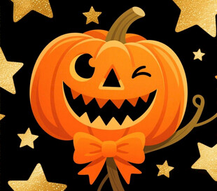 万圣节南瓜与星星装饰