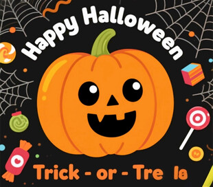 万圣节南瓜装饰与糖果