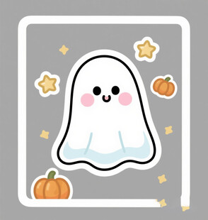 可爱幽灵南瓜星星装饰图