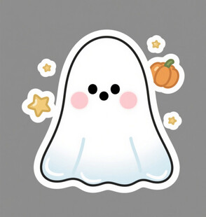 可爱幽灵贴纸