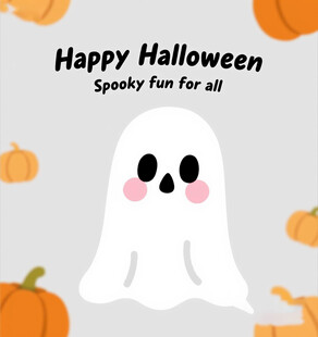 万圣节幽灵与南瓜装饰