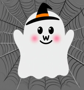 可爱幽灵万圣节装饰元素