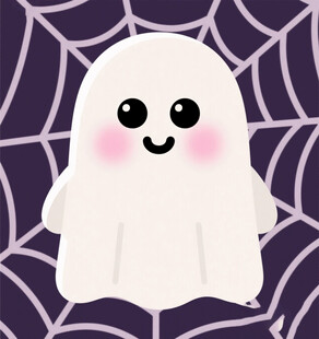 可爱幽灵在蛛网中