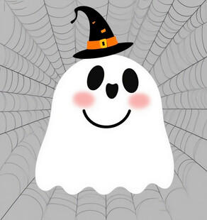 可爱幽灵的万圣节装扮