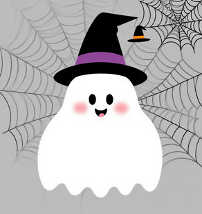 可爱幽灵的万圣节装扮